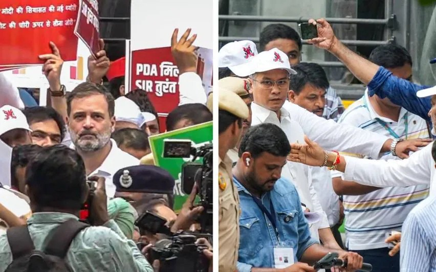 പ്രതിഷേധ മാർച്ച് നടത്തിയ രാഹുൽ ഗാന്ധി എംപി അടക്കമുള്ള വരെ പോലീസ് അറസ്റ്റ് ചെയ്തു