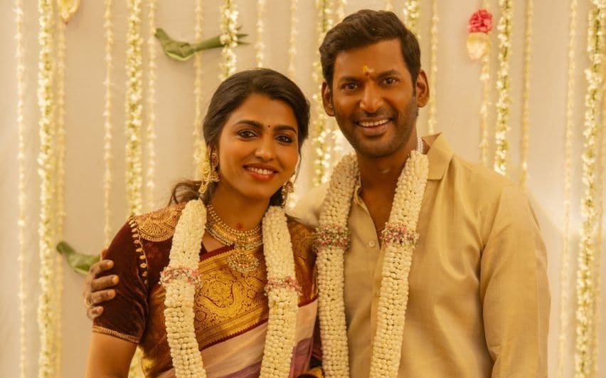 തമിഴ് നടൻ വിശാലും നടി സായ്  ധൻസികയും തമ്മിലുള്ള വിവാഹ നിശ്ചയം നടന്നു